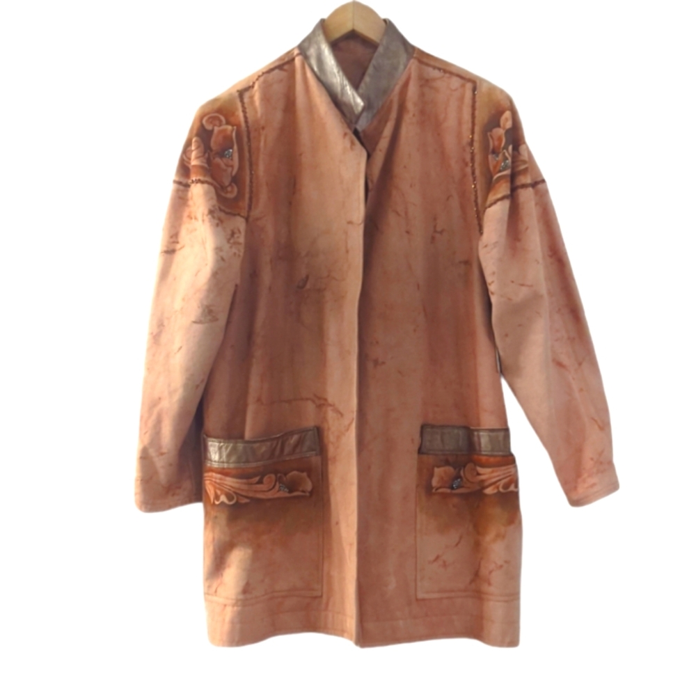 JORDAN Vintage Custom Dyed Denim Coat ~ EUC